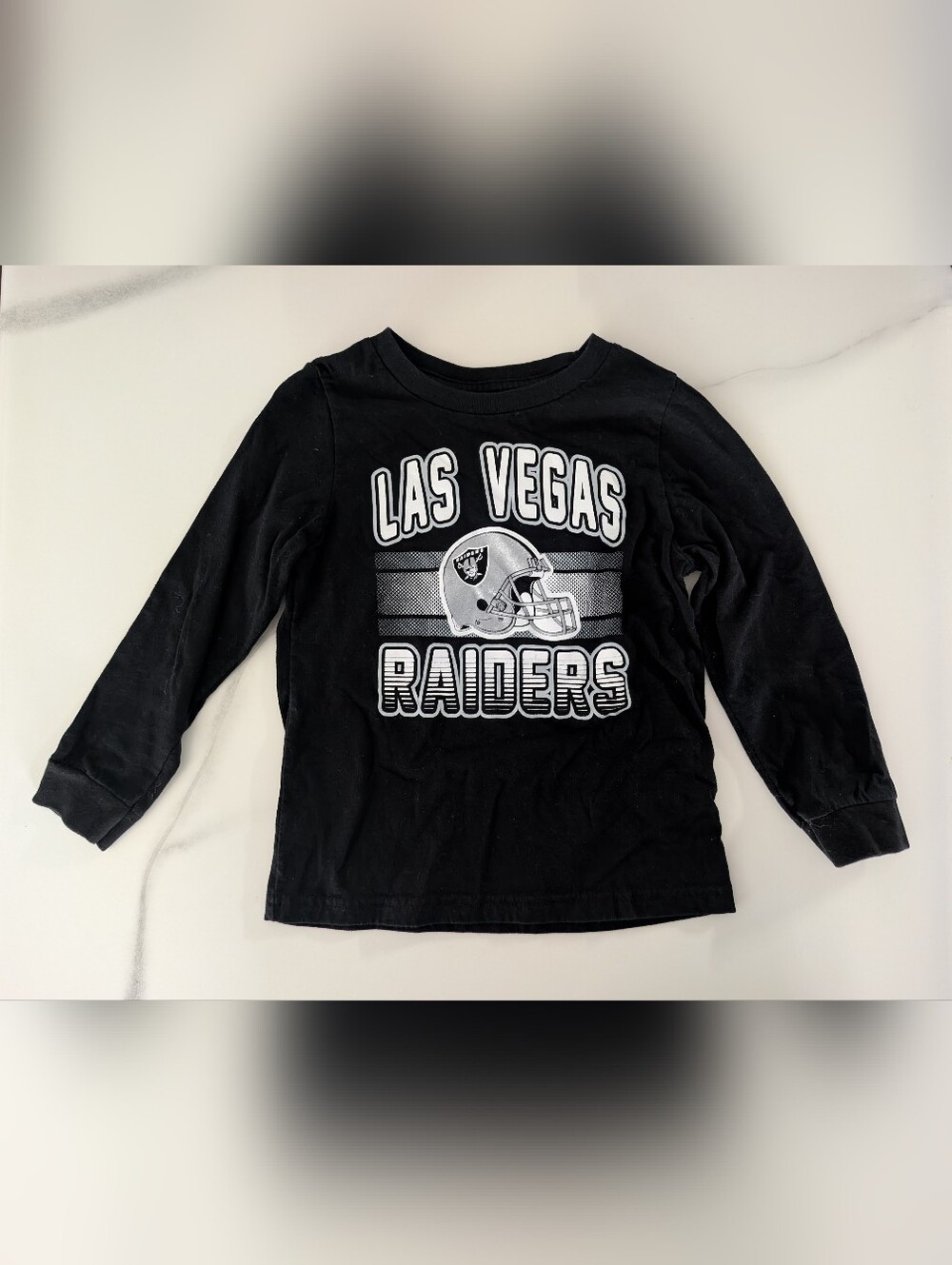 Kids Las Vegas Raiders Black Long-Sleeve Tee - NFL Team Apparel